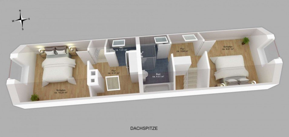 Grundriss Dachspitz Mehrfamilienhaus Sendenhorst