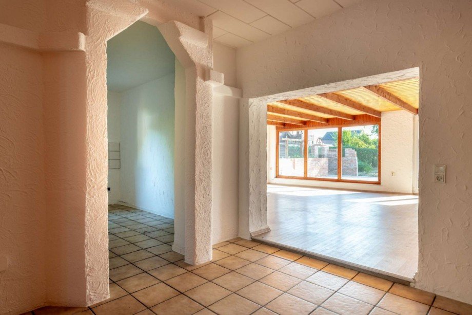 Blick ins Wohnzimmer & K�che Einfamilienhaus Hamm