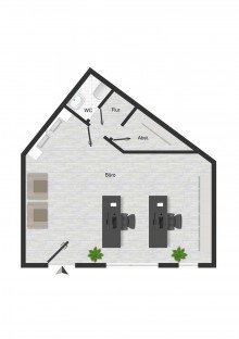 Grundriss Gewerbefl�che in gepflegtem Zustand - Perfekt f�r Dienstleistung & Beauty