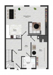 Grundriss EG Erstbezug Reihenmittelhaus in Drensteinfurt - modern, familienfreundlich, mit Garten