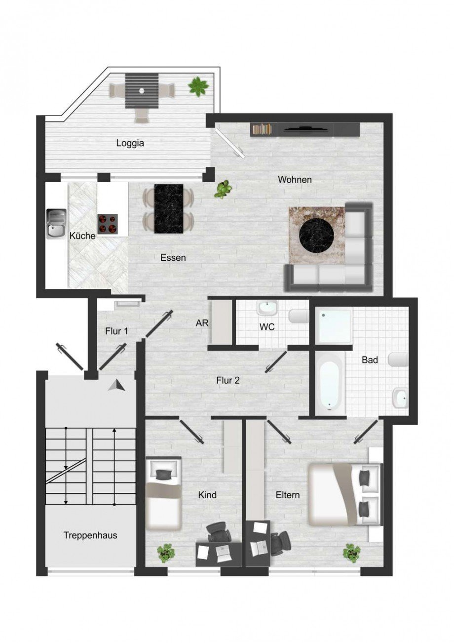 Grundriss EG Erdgeschosswohnung Berlin