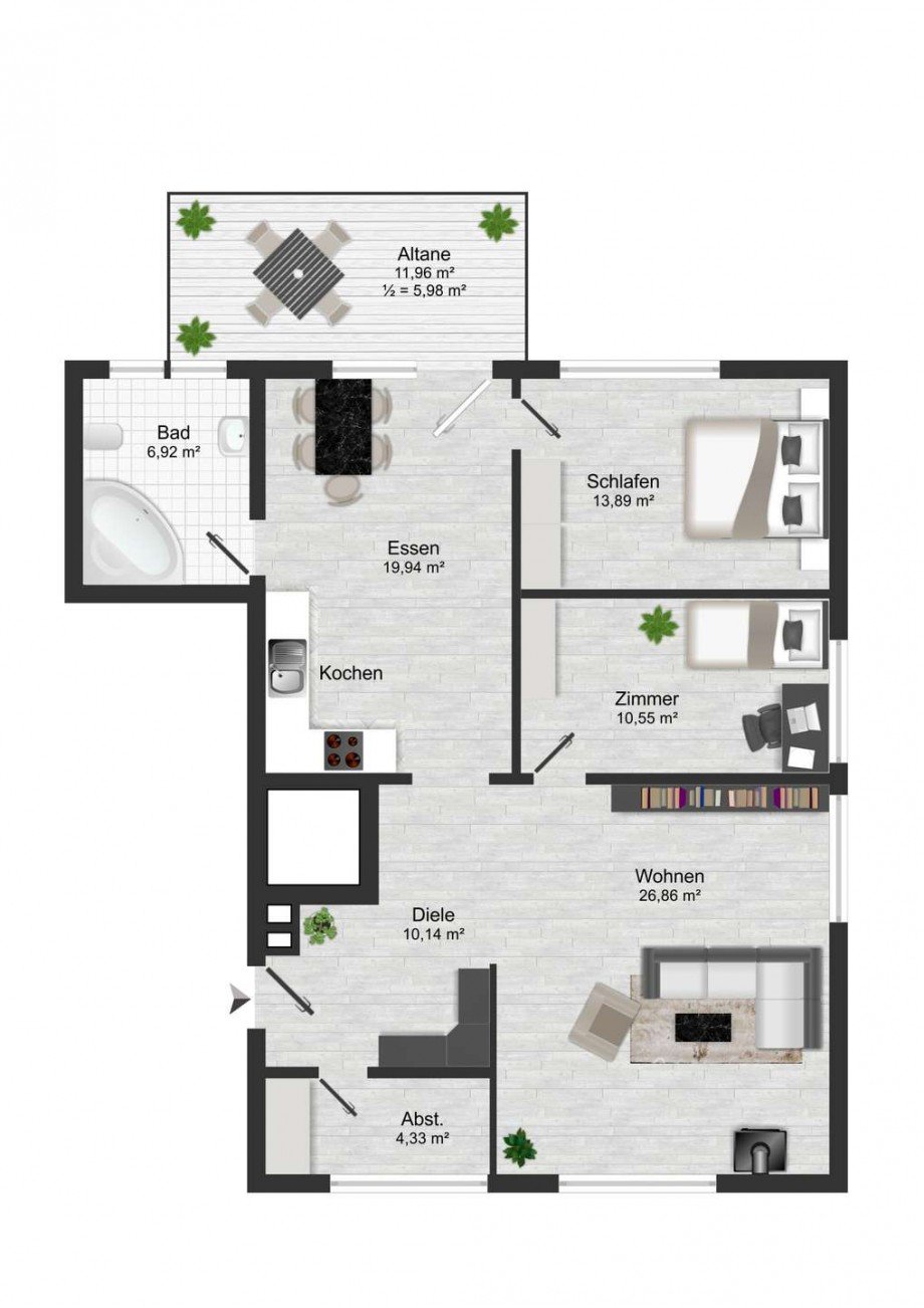 Grundriss WE 3 Wohnung Werne